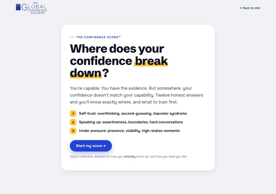 Confidence Score™ (working quiz)