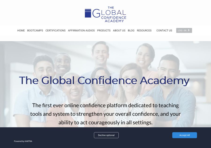 Current Global Confidence Academy homepage